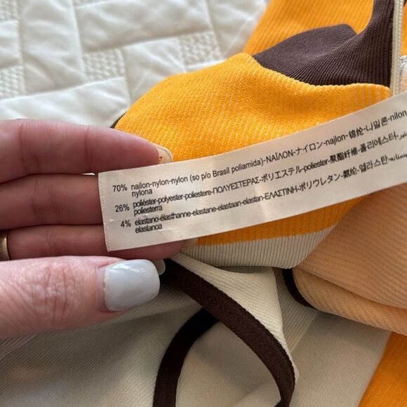 Zara block color seamless jumpsuit romper Yellow Sz M/L Medium Large - Picture 4 of 4